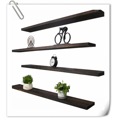 Ensemble de tablettes flottantes en bois massif 4 pièces Dawnesha