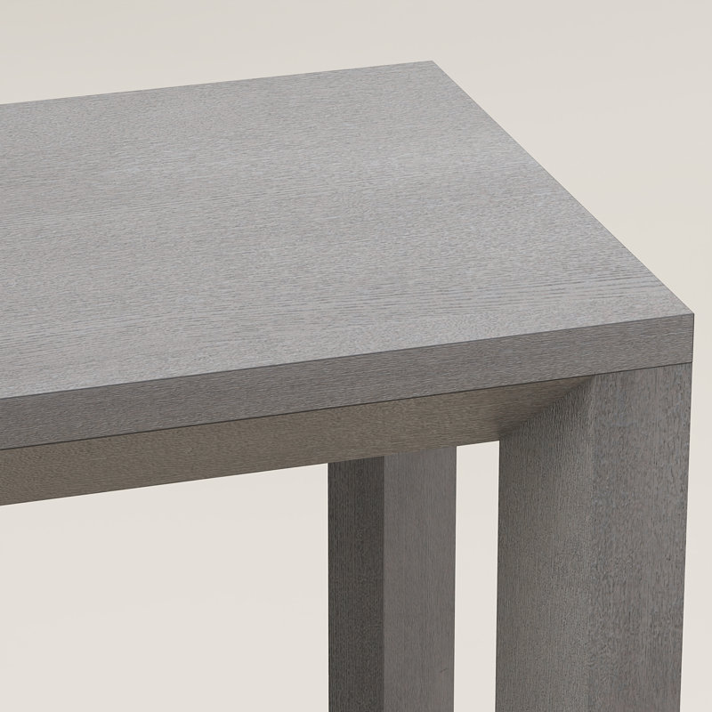 60" Rectangular Solid Wood Veneer Console Table, Gray
