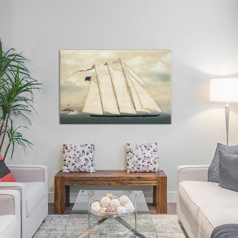 "tall ship i" , reproduction d’art sur toile tendue, H 12 po x l 18 po x P 1,5 po