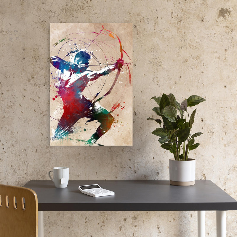 «Colorful Archer Abstract Colorful Vibrant», reproduction d'art murale, H 18 po x l 12 po
