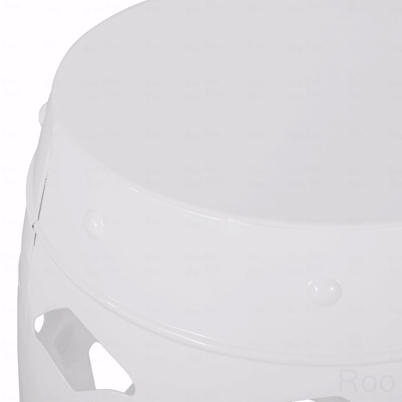 Metal Patio End Table, White