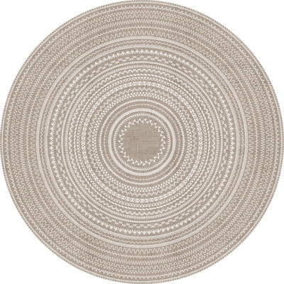 Bursten Round Vinyl Area Rug