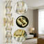 Applique murale SAMTEEN de style Mid-Century moderne avec détails en cristal, luminaire en laiton doré à 6 lumières pour la salle de bain, la chambre à coucher et l'éclairage du couloir