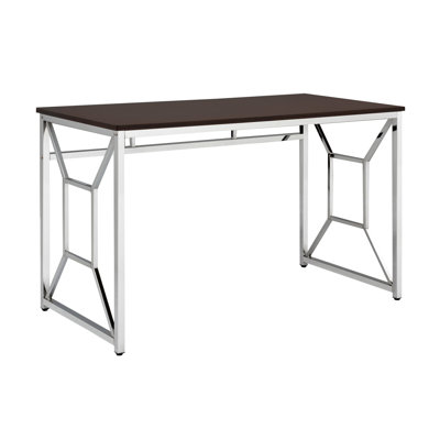 Brown Computer Work Desk - 47" Wide Desktop For Efficient Working Environment, Scratch Engineered Wood, Legs, Easy Assembly Modern Office Workspace With Surface, Wood Scratch, Simple To Assemble