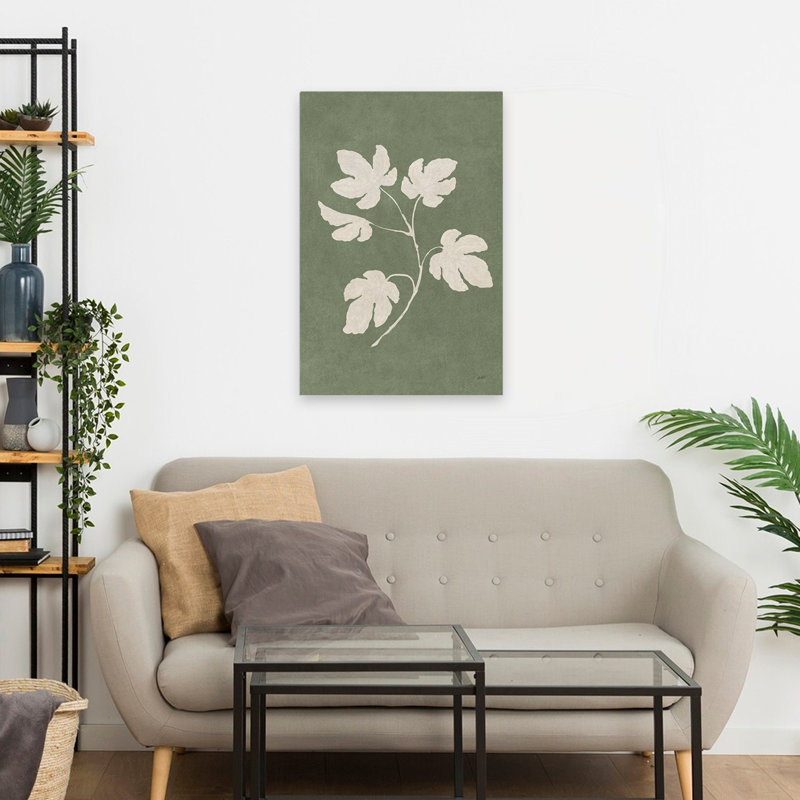 Botanique et vert forêt, étude botanique III, vert forêt, H 24 po x l 16 po