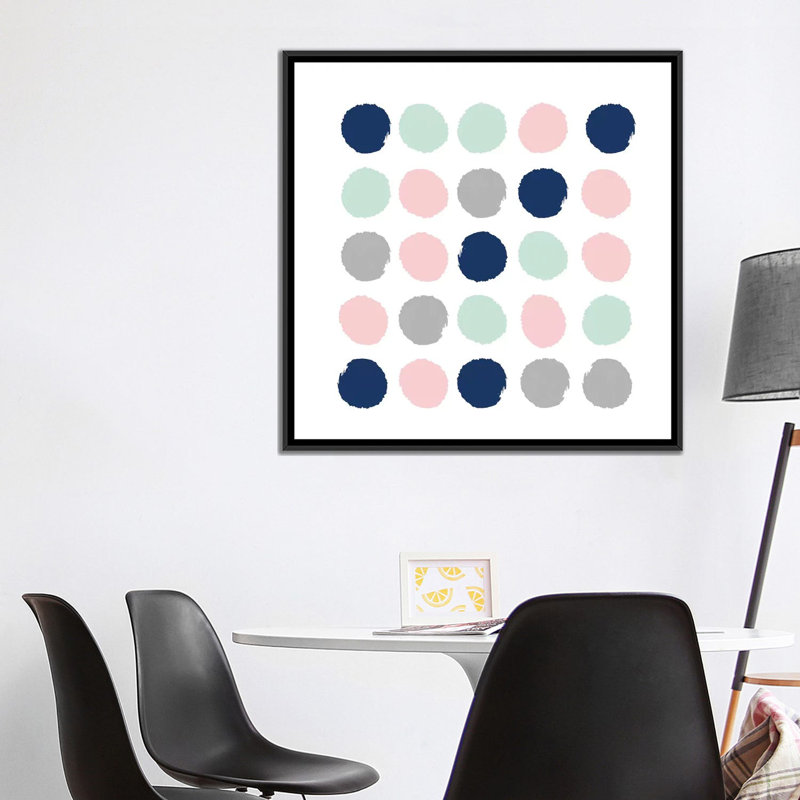 «Ostara Dots», impression sur toile, H 18 po x l 18 po x P 1,5 po, Toile avec cadre noir