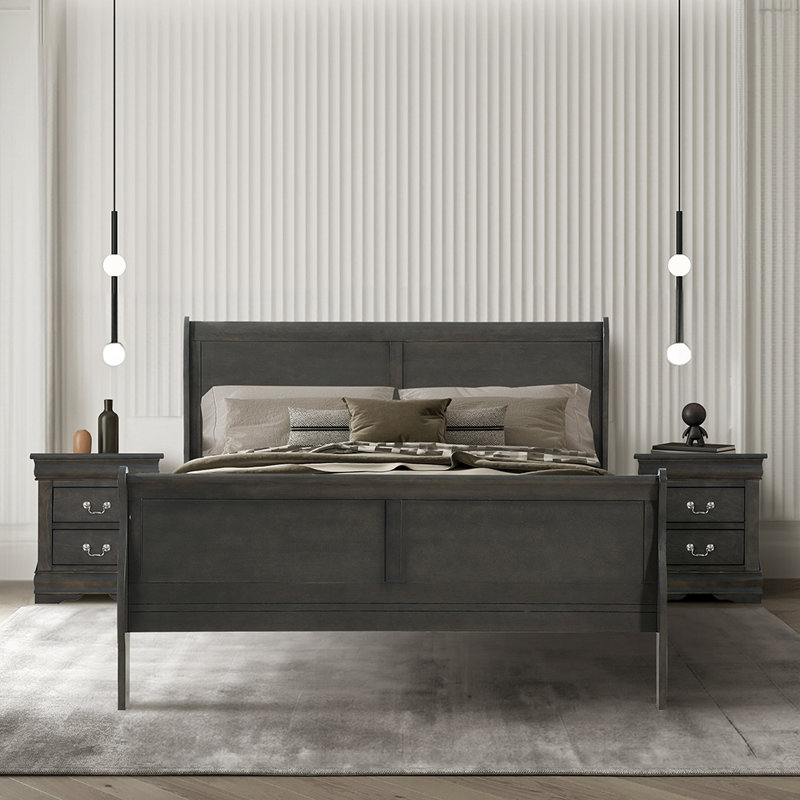 Gulara Bed, King, Dark Gray
