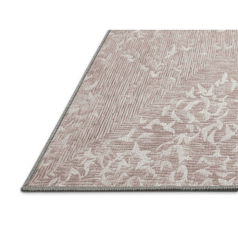 Machine Washable Gray Area Rug, Round 8'
