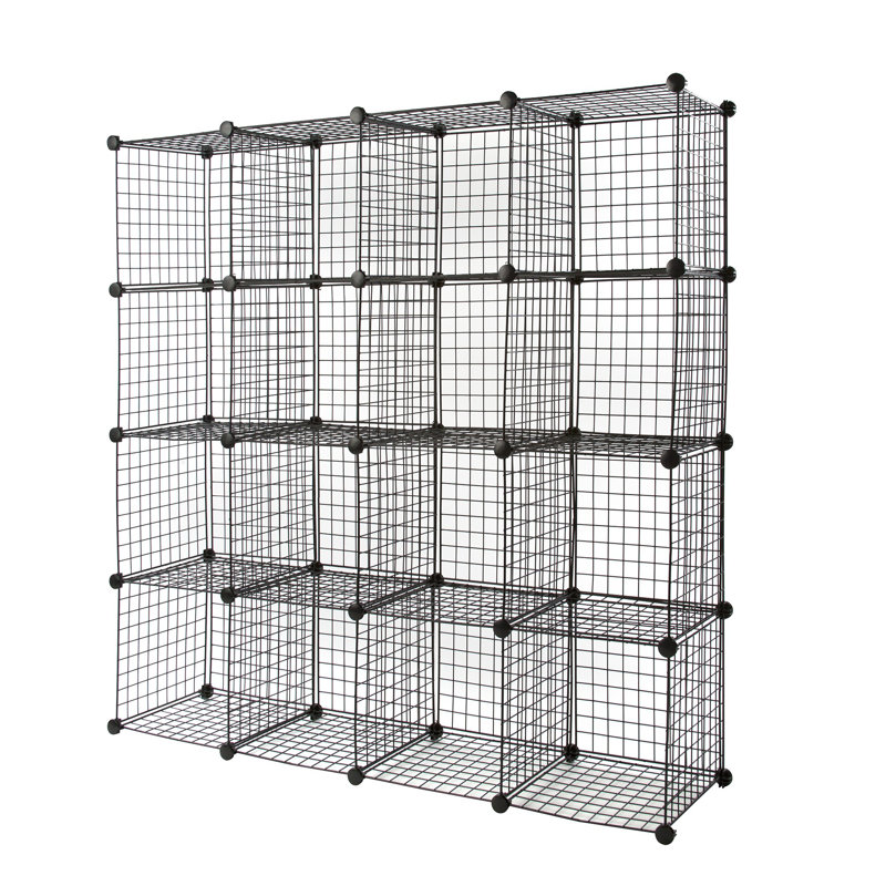 56'' W Metal Storage Rack, Black