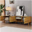 Meuble télé 70 pouces avec rangement Mid-Century moderne, convenant au salon, à la chambre à coucher et à l'armoire multimédia
