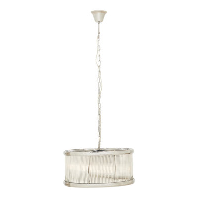 Amaud 6 - Light Silver Drum Pendant