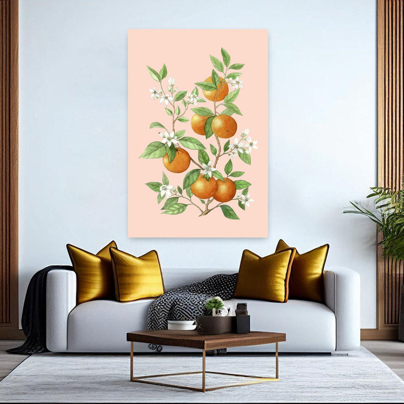 Art contemporain contemporain Summer, Orange, H 60 po x l 40 po