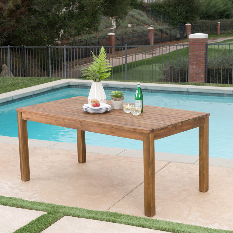 Table de patio en bois rustique avec éléments d'extérieur extensibles