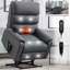 Fauteuil inclinable en similicuir en polyuréthane avec télécommande électrique, massage thermique et mécanisme de mouvement robuste-800583394