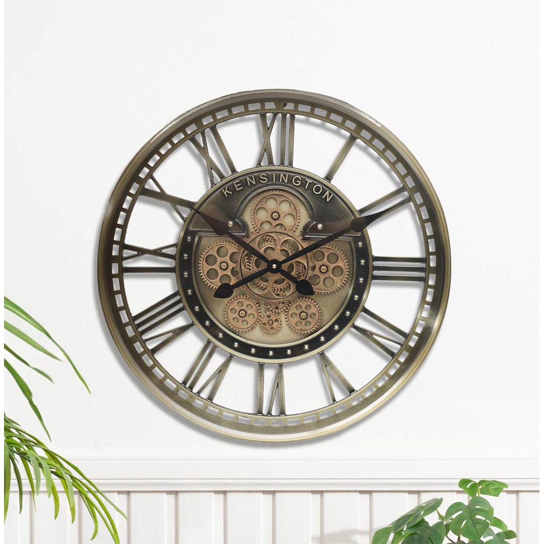 Antique Style Gear Clock for Living Room, Metal Wall Clock for Bedroom Decor