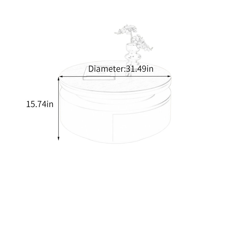 Table basse simple avec rangement, Brun, Noir