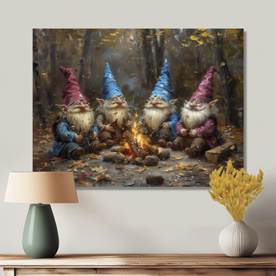 Gnome d'automne bleu et bleu - salon d'art mural gnome