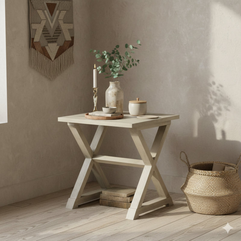 Dimensions: 22,00 po x 23,50 po x 23,50 po., Blanc antique