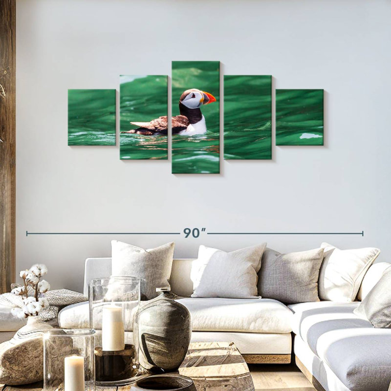 Floating Puffin, 30" H x 68" W