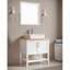 Meuble-lavabo 32 po avec lavabo, meuble-lavabo simple avec portes et tablette ouverte, petit meuble-lavabo en bois massif avec lavabo, blanc + naturel