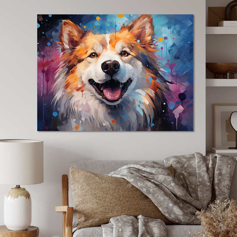 «Dog Akita Aurora», reproduction sur toile, H 34 po x l 44 po x P 1,5 po, Toile tendue