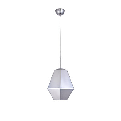 Luminaire suspendu géométrique simple à 1 lumière Rodriques avec abat-jour acrylique fumé