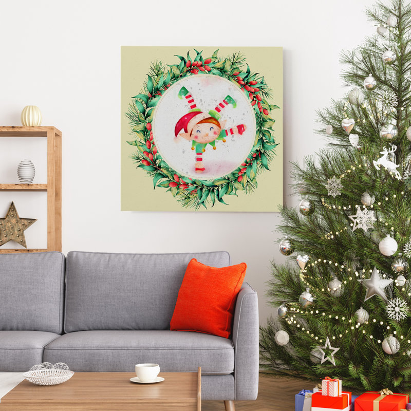 Reproduction d’art sur toile tendue avec couronne d’elfe, H 32 po x l 32 po x P 1 po