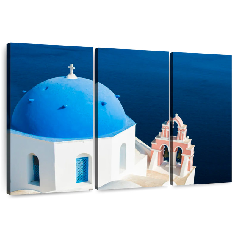 Lilie Santorini Blue Dome, H 14 po x l 23 po
