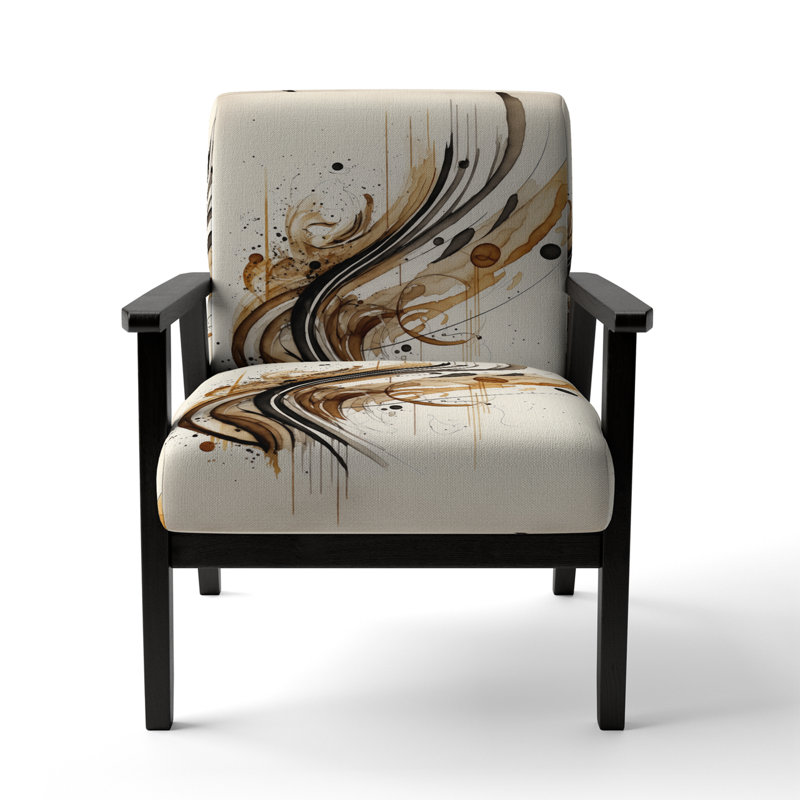 Mouvement brun et noir I - Fauteuil rembourré moderne