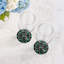 Gem Emeralds Skull Black Vegan Leather Round Coasters-341741359