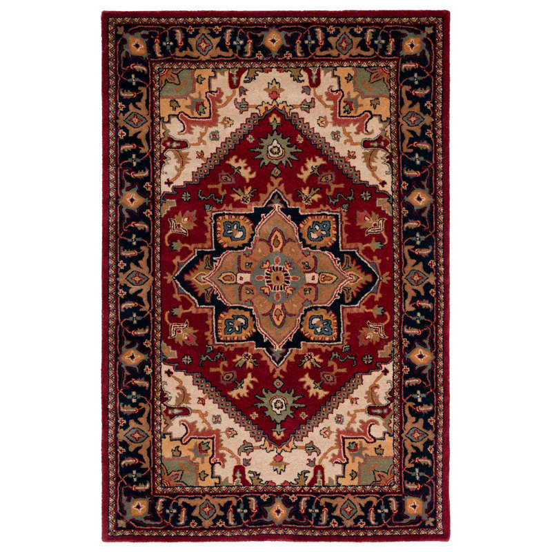 Tapis oriental en laine touffeté à la main Balthrop, Rectangle 2 pi x 3 pi