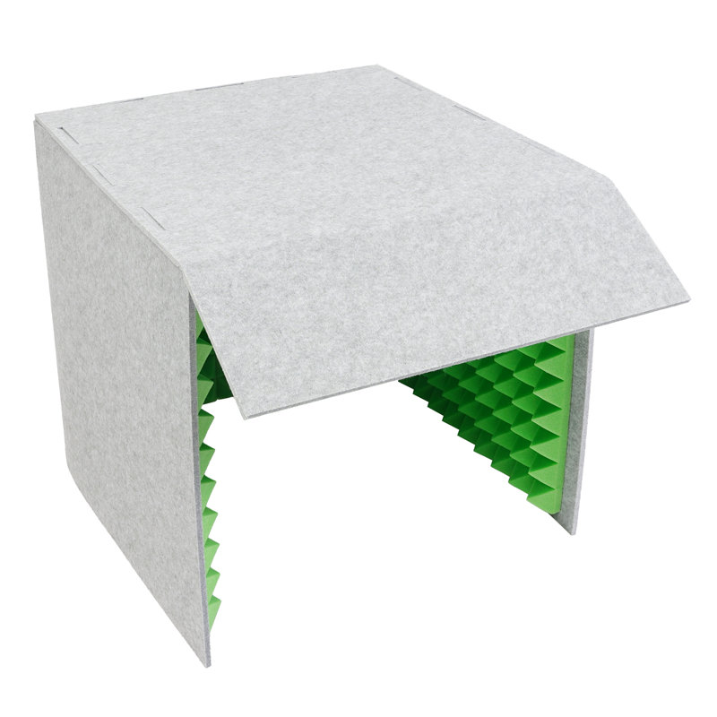 Housse de bureau 23,6 po insonorisée, Vert / Gris