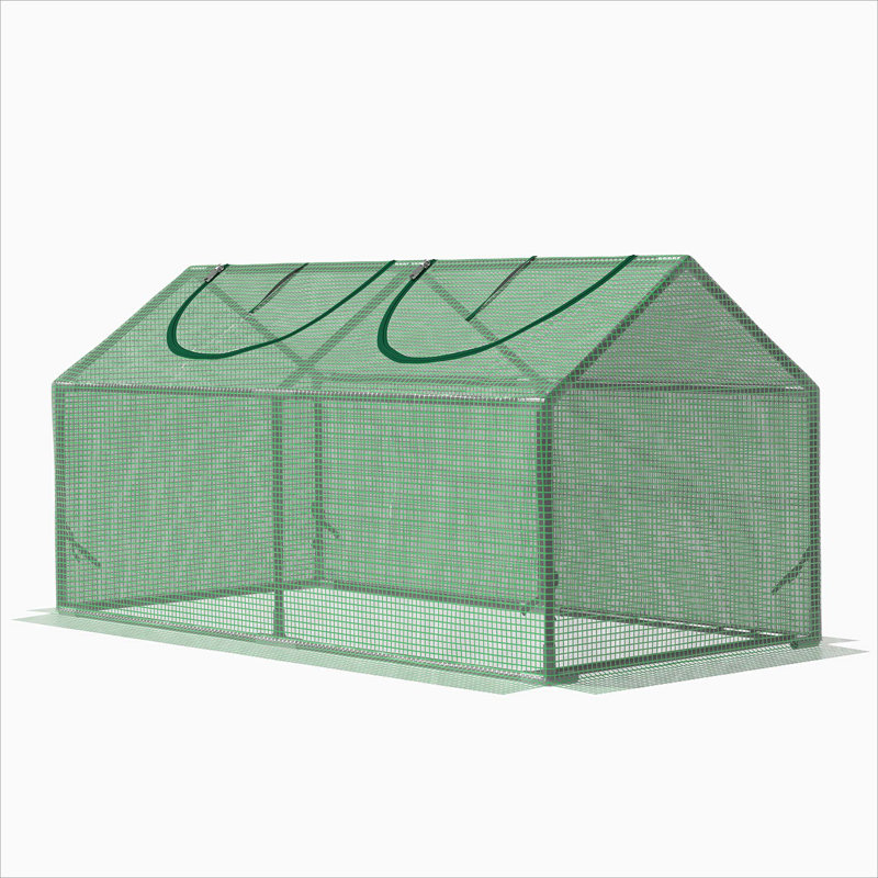 4' X 2' X 2' Portable Mini Greenhouse, Small Green House With PE Cover, Roll-Up Zippered Windows