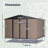10' X 10' Metal Storage Shed For Ourdoor, Steel Yard Shed  With Design Of Lockable Doors, Utility And Tool Storage-118091689-118091688