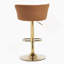 Tabouret de bar d'intérieur rembourré avec structure en métal, finition noyer et tissu beige, ensemble de 2
