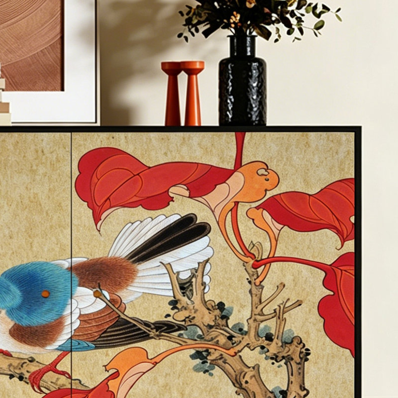 Armoire décorative en bois massif avec rangement