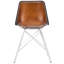  Chaise d'appoint en similicuir brun avec structure en fer argenté-1538873784-1538873785