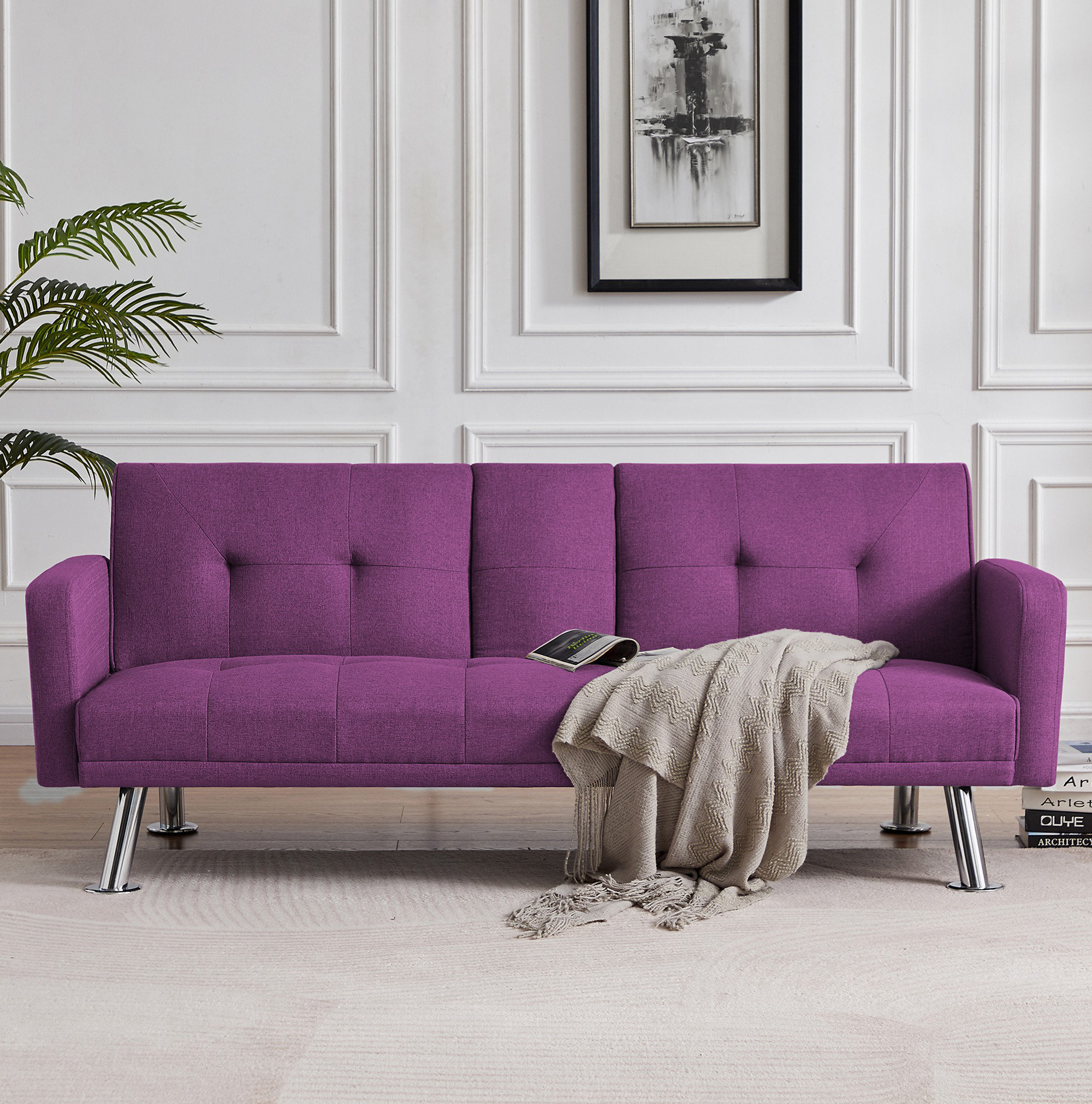 Builddecor Convertible Foldg Sofa Bed With Armrest Modern Sofa Living