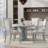 Bowlds Retro 5-piece Dining Set Extendable Round Table and 4 Chairs,Round Table Top with Leaf,dining table set,dining room set-693217195-693217193