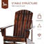 Wooden Chair By - Brown, , Cup Holder, For Patio, Lawn, Deck, Garden, Backyard Fireplace Brown With Holder Weather , Outdoor Fire Pit Stability
