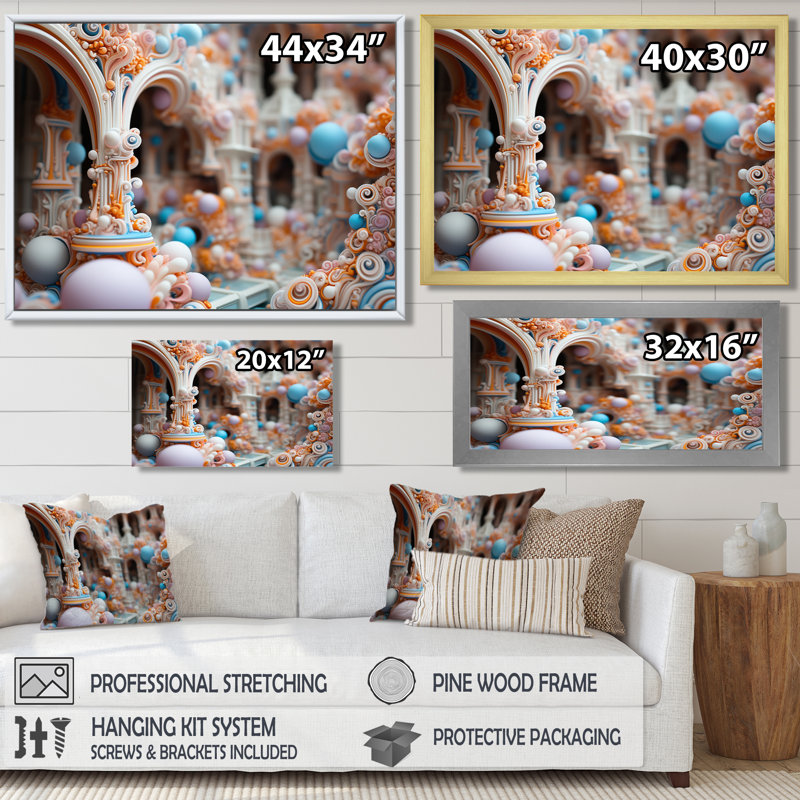 Fractal Metropolis Architectural Infinity - City Futuristis, impression d'art mural, H 12 po x l 20 po x P 1 po