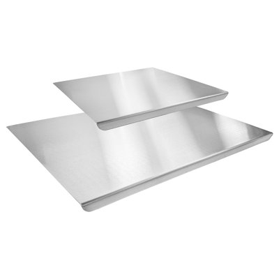 Argon Tableware 2pc Stainless Steel Counter Edge Chopping Board Set 
