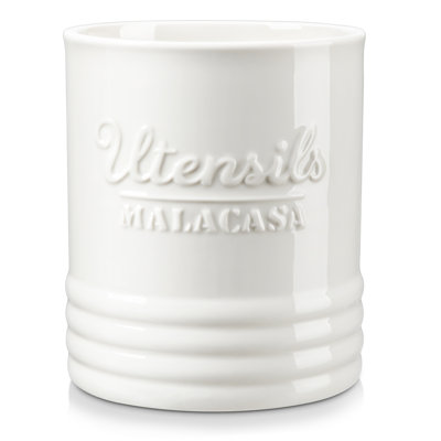 Porcelain China Round Utensil Crock