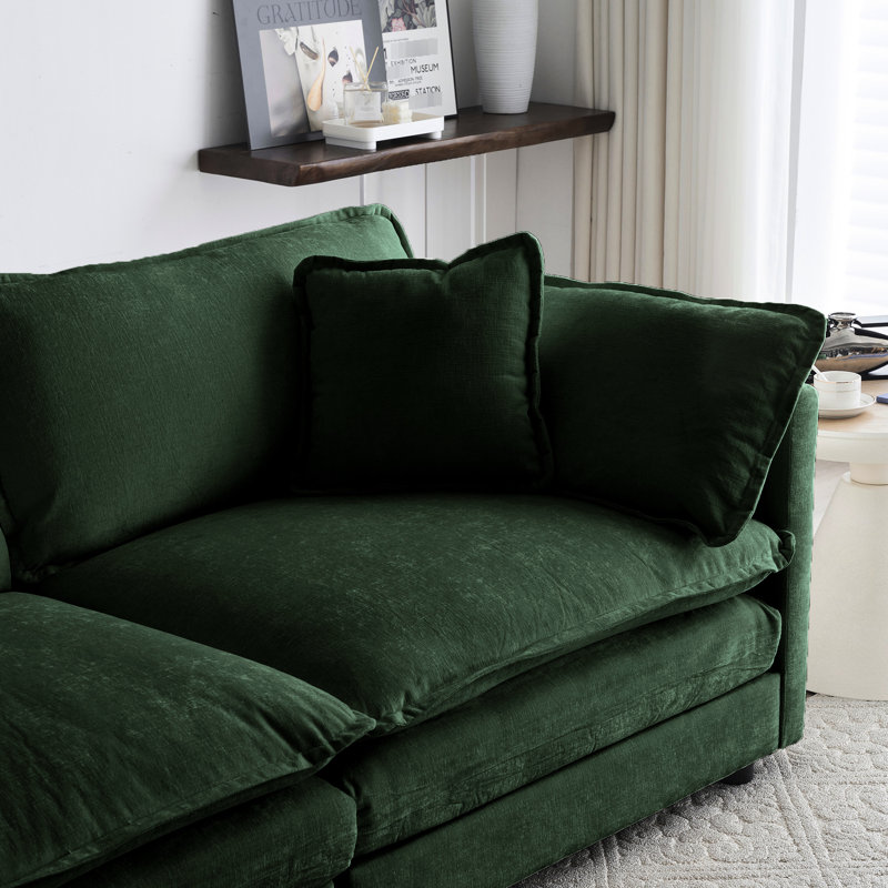 Chenille rembourrée, 2, 3, 4 places, Matériau, Chenille haut de gamme, Canapés de repose-pieds en tissu au design confortable, Structure,