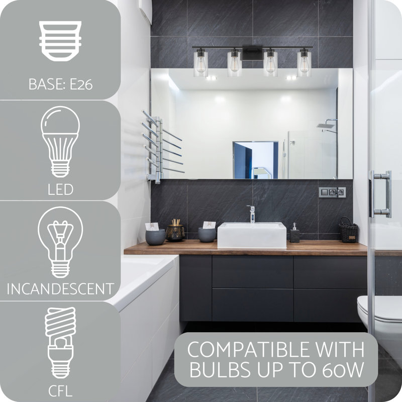 Éclairage pour meuble-lavabo à 4 lumières à intensité variable Aerie