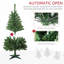 Arbre de Noël de 4 pi de hauteur avec 208 branches, 100 lumières colorées à DEL et ouverture automatique