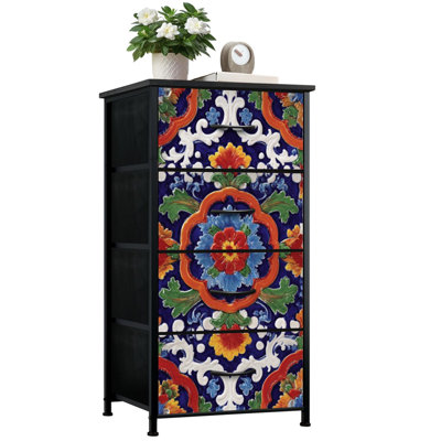 Commode pour chambre à coucher avec 4 tiroirs de rangement Carreaux de céramique talavera mexicain