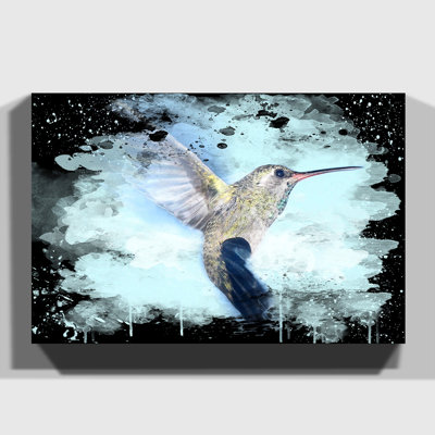 Flying Hummingbird Bird 2 - Wrapped Canvas