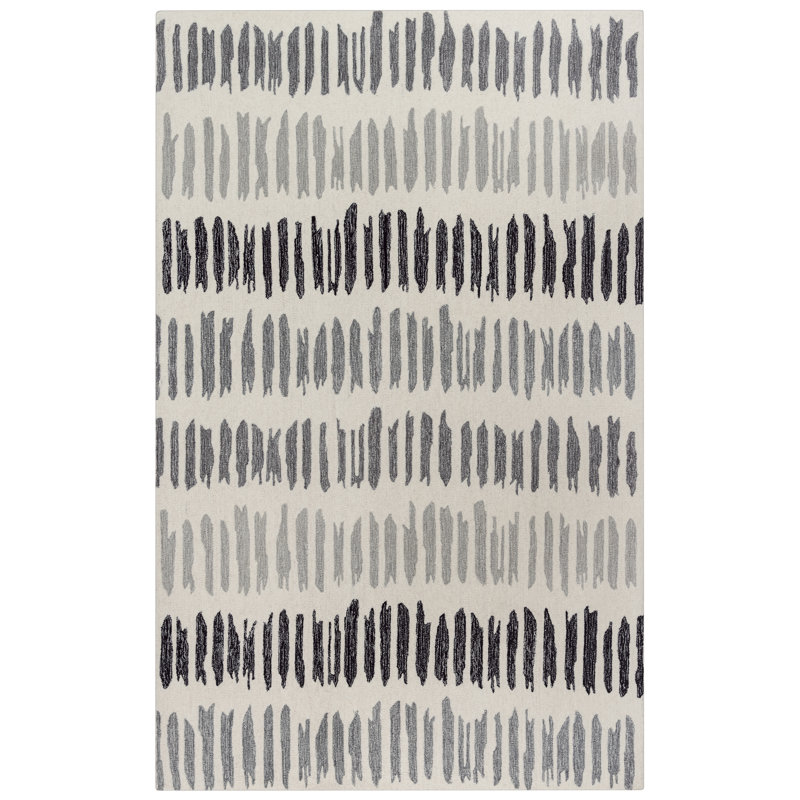 Wool Striped Indoor Rug, Rectangle 5' x 8'