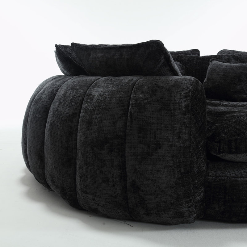 Chenille Oversized Armchair, Black Chenille